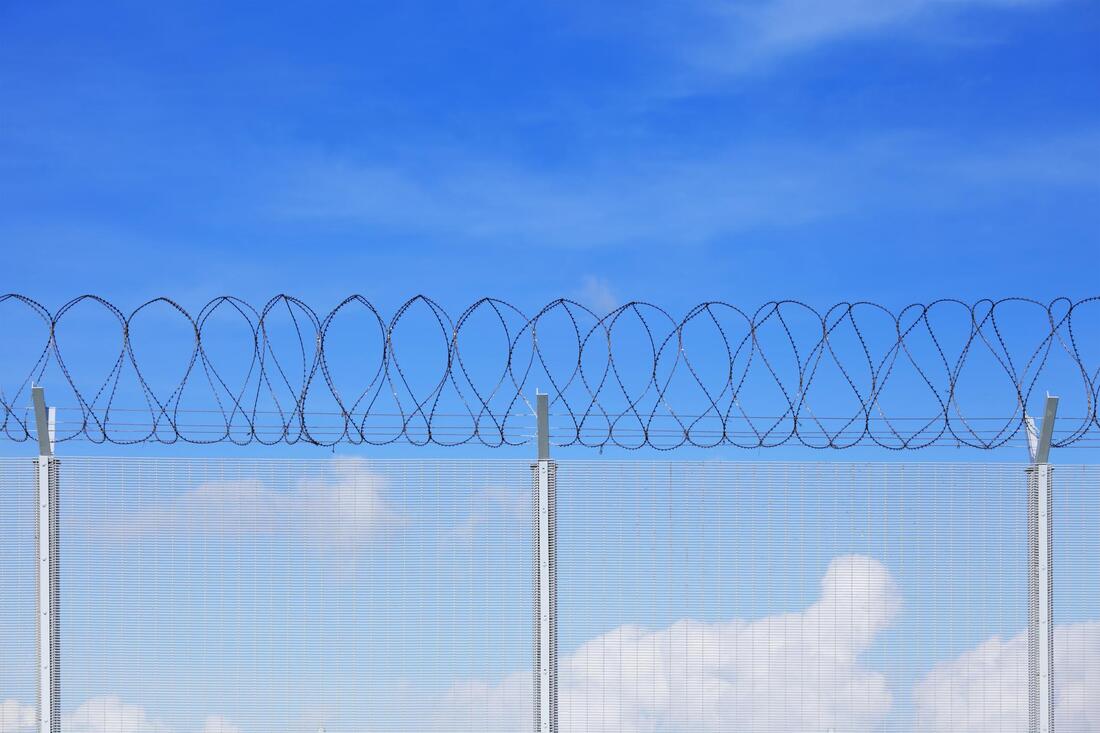 a fence on an airport